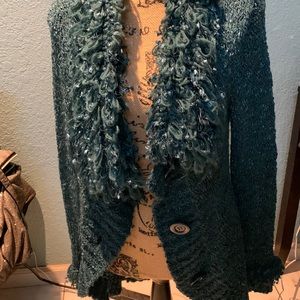 Rox & Ali teal sweater with buttons